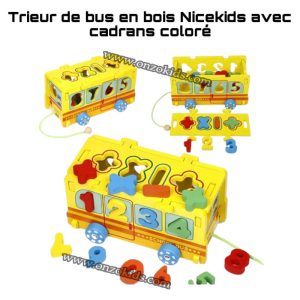 Trieur de bus en bois Nicekids avec cadrans