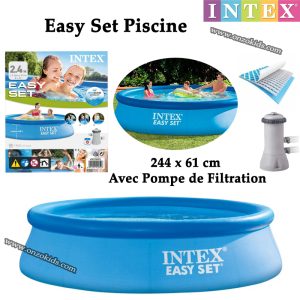 Easy Set Piscine 244 x 61 cm Avec Pompe de Filtration – Intex