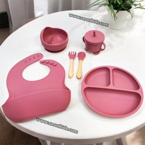 Ensemble de Vaisselle en Silicone 7pcs pour Bébé