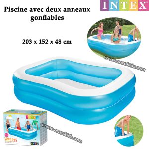 Piscine avec deux anneaux gonflables 203 x 152 x 48 cm – Intex