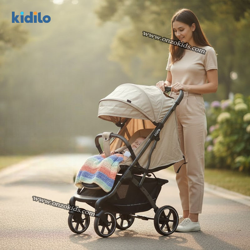 Poussette compacte valise avec Cache Pied de luxe – Kidilo – Image 4